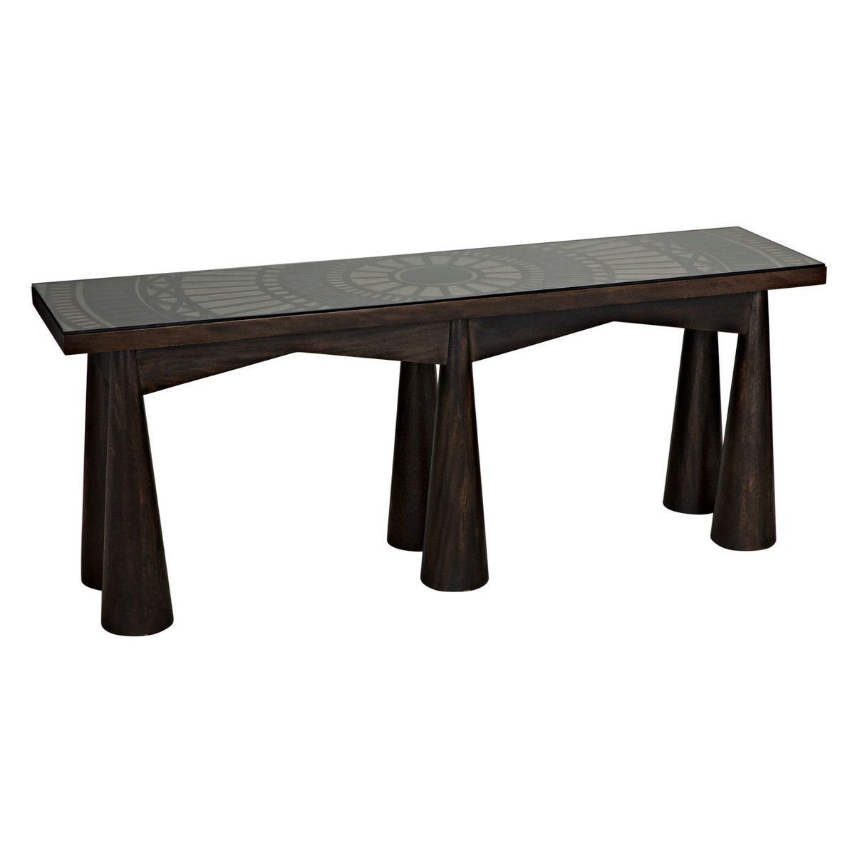 Tutankhamun 81'' W Glass Console Table