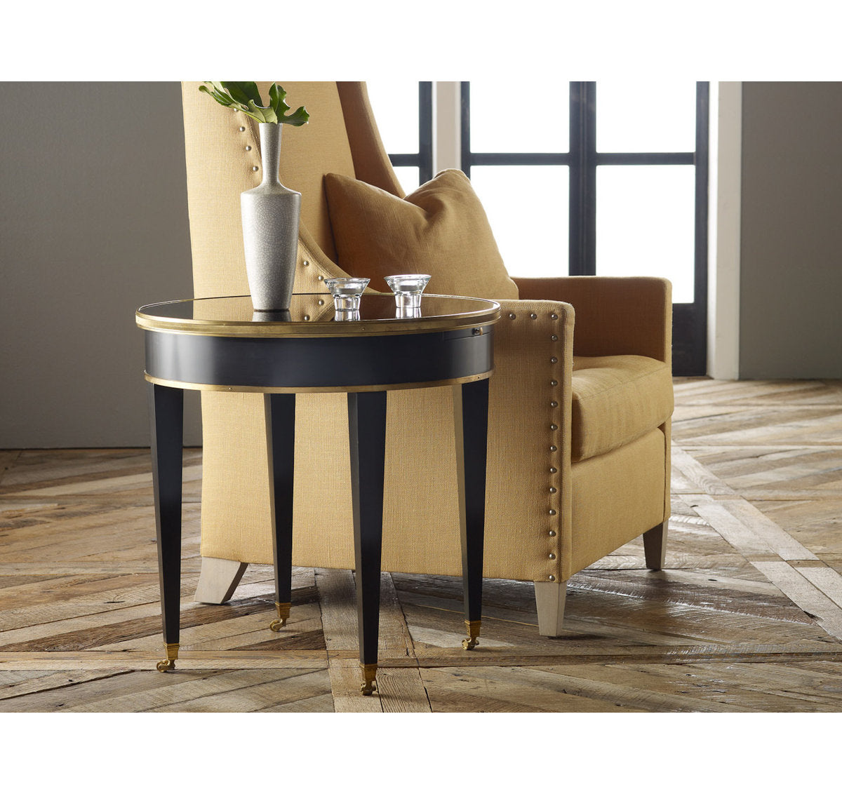 Tuxedo Glass End Table