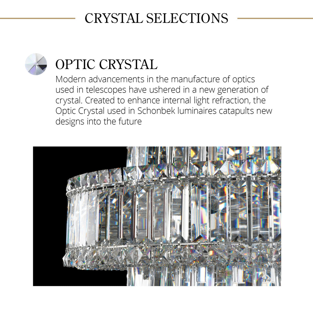 Twilight 4 Light 18in x 8.5in Pendant in White with Clear Optic Crystals