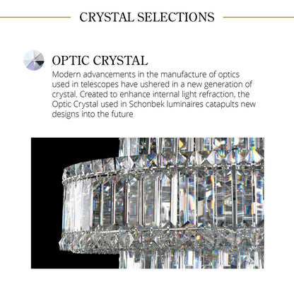 Twilight 4 Light 18in x 8.5in Pendant in White with Clear Optic Crystals