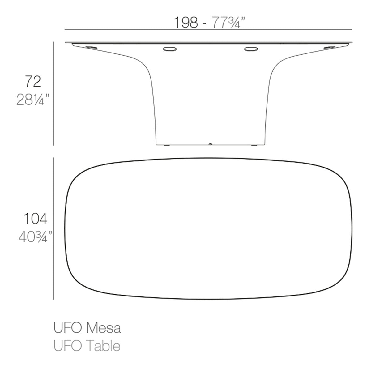 UFO 77.75" Pedestal Dining Table