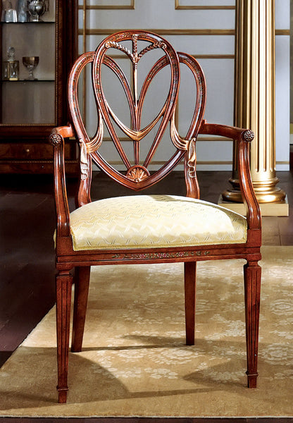 Upholstered Arm Chair in Beige/Brown