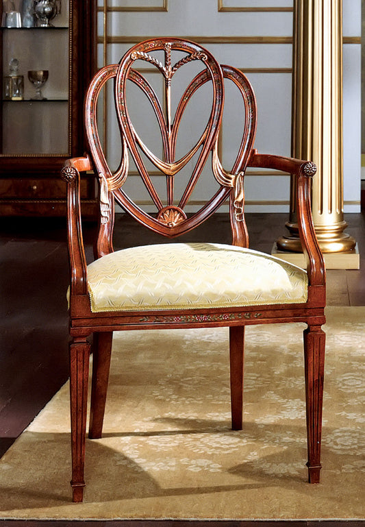 Upholstered Arm Chair in Beige/Brown