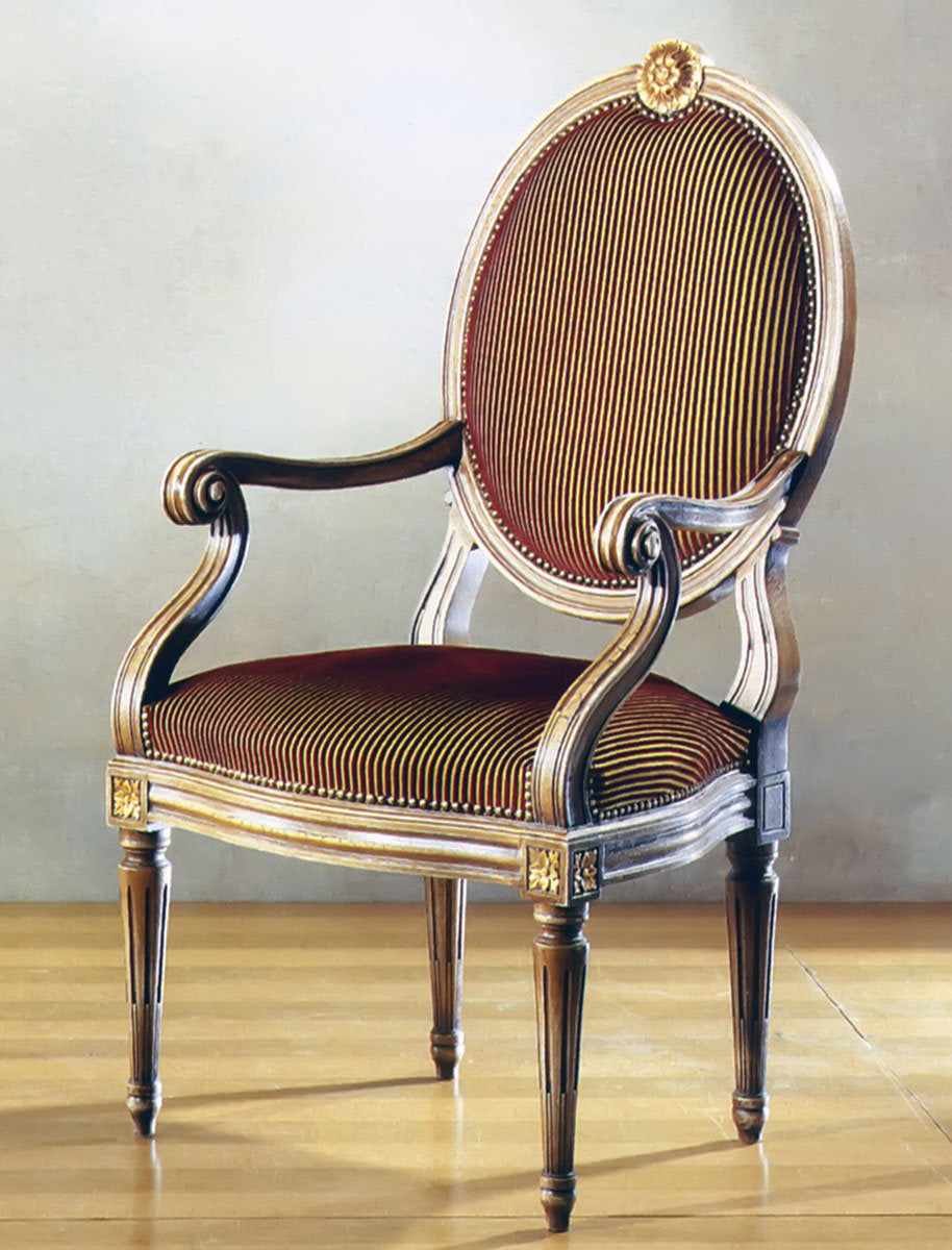 Upholstered Arm Chair in Brown