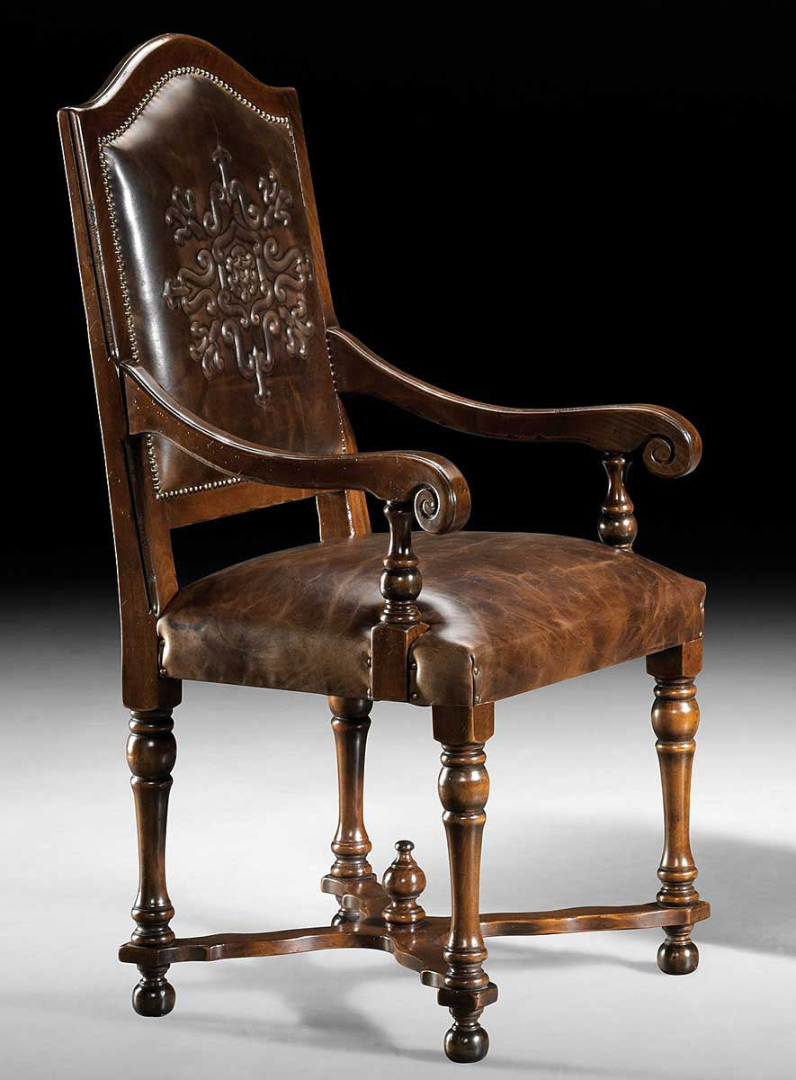 Upholstered Arm Chair in Brown