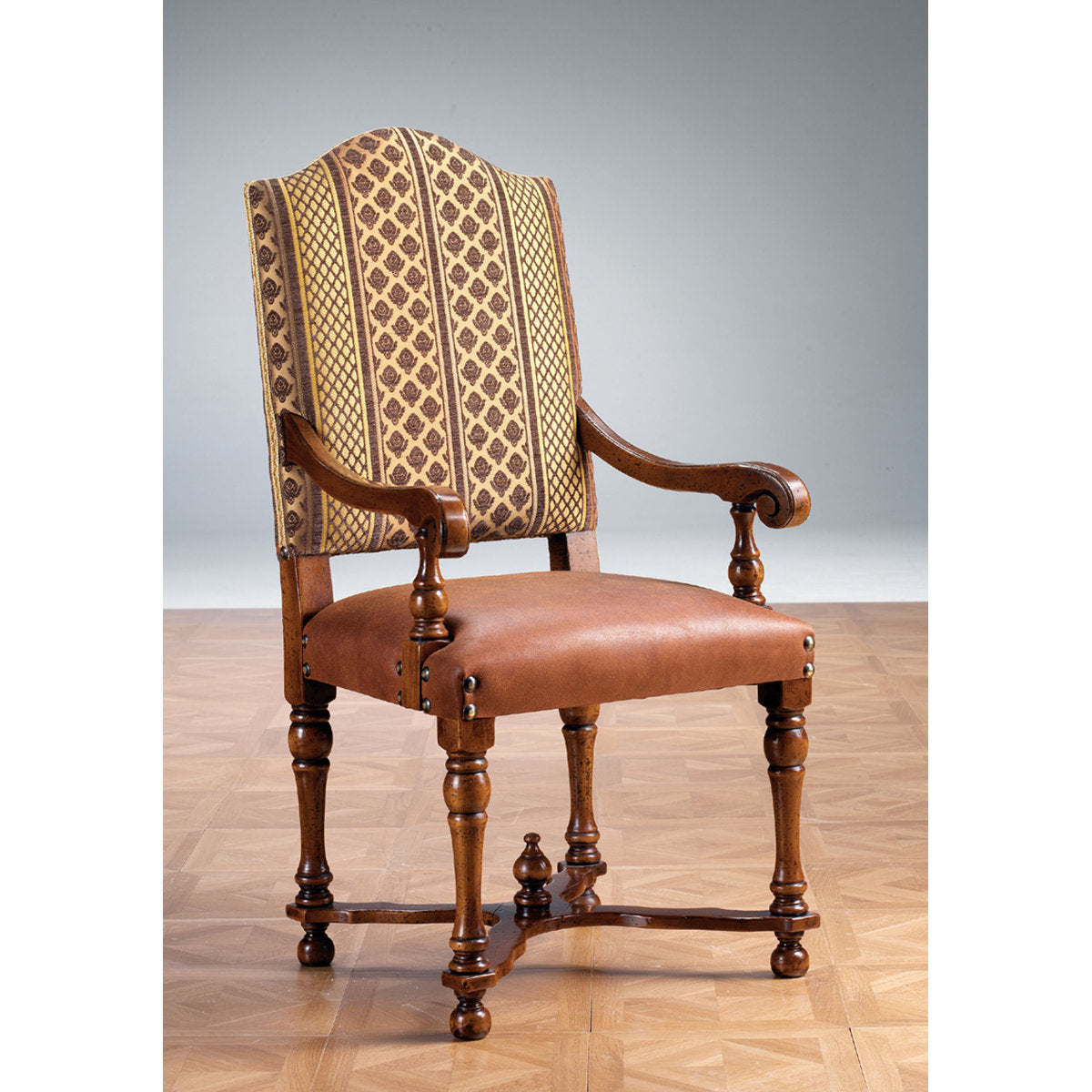 Upholstered Arm Chair in Brown