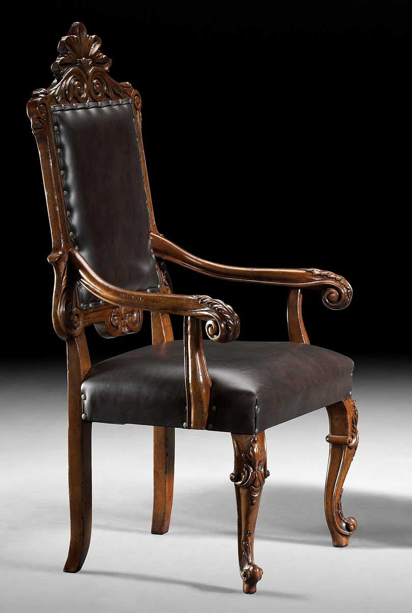 Upholstered Arm Chair in Brown