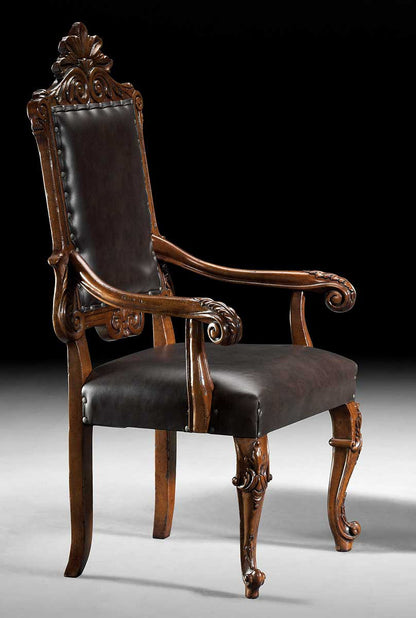 Upholstered Arm Chair in Brown