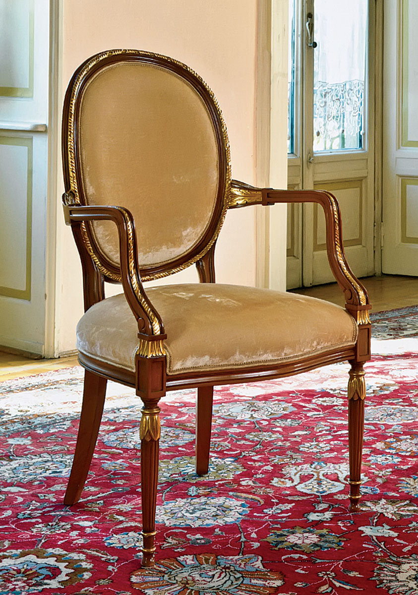 Upholstered Arm Chair in Brown