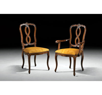 Upholstered Arm Chair in Gold/Brown