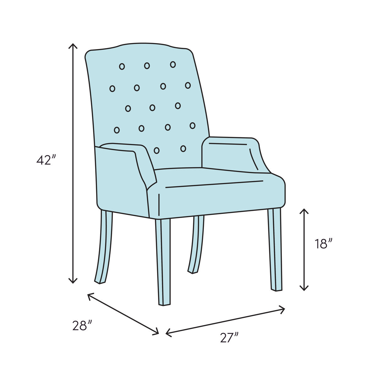 Upholstered Arm Chair in Gray/Yellow