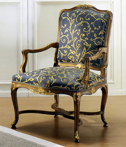 Upholstered Arm Chair in Gray/Yellow