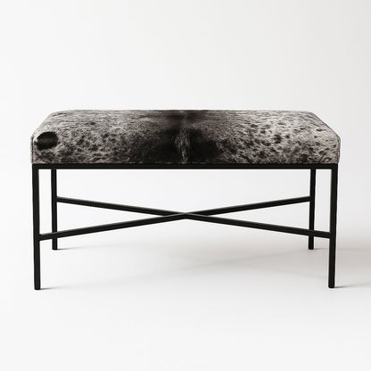 Upholstered Cowhide Bench