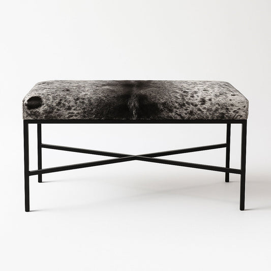 Upholstered Cowhide Bench