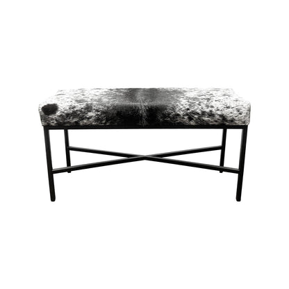 Upholstered Cowhide Bench