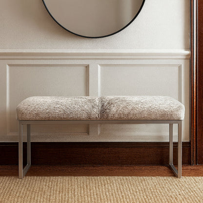Upholstered Cowhide Bench
