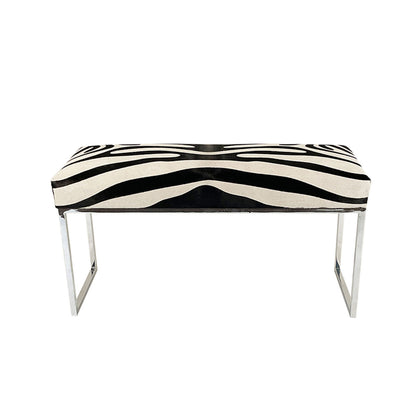Upholstered Cowhide Bench
