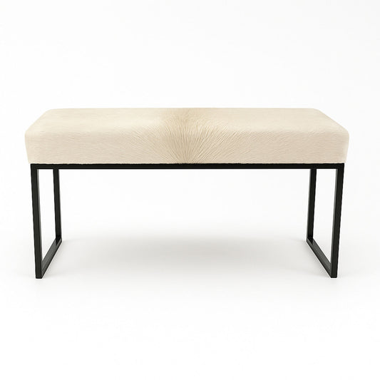 Upholstered Cowhide Bench