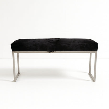 Upholstered Cowhide Bench