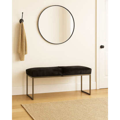 Upholstered Cowhide Bench