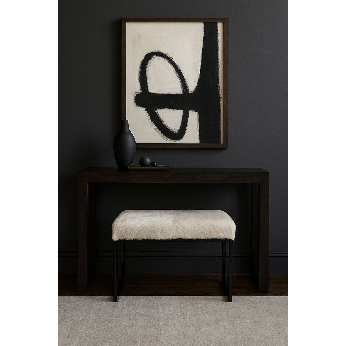 Upholstered Cowhide Bench