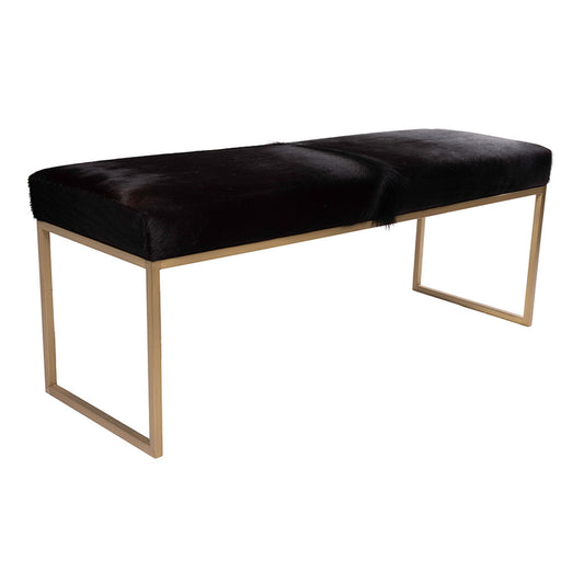Upholstered Cowhide Bench