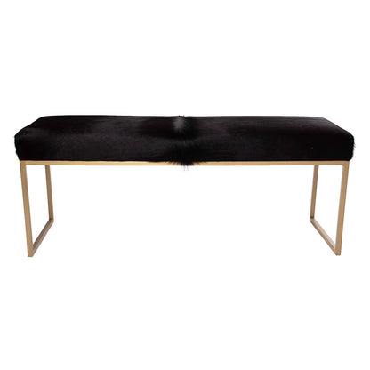 Upholstered Cowhide Bench