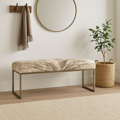 Upholstered Cowhide Stool