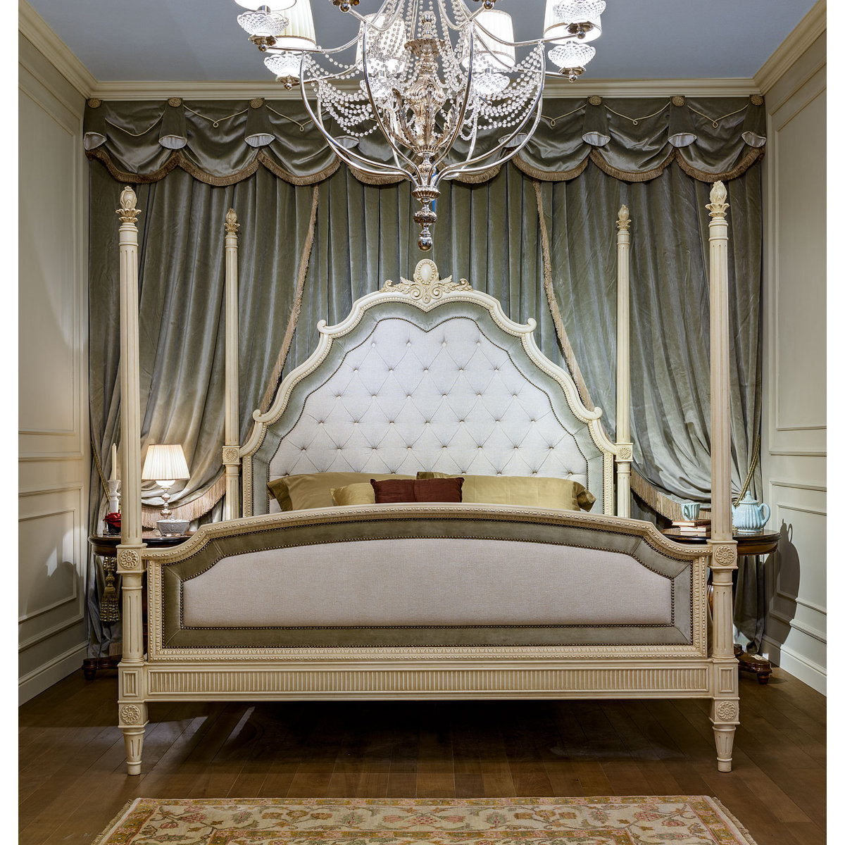 Upholstered Four Poster Bed