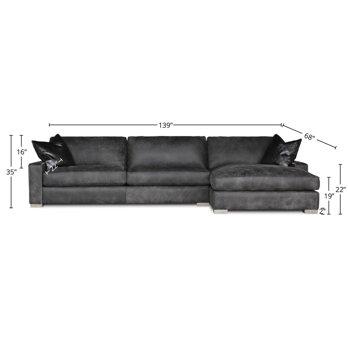 Uptown Cowboy Chaise Sectional