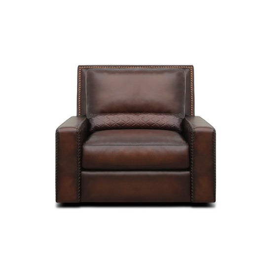 Urban Cowboy Leather Swivel Chair And A Half Chair with Ottoman