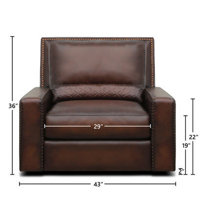 Urban Cowboy Leather Swivel Chair And A Half Chair with Ottoman