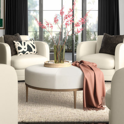 Urban Round Leather Ottoman