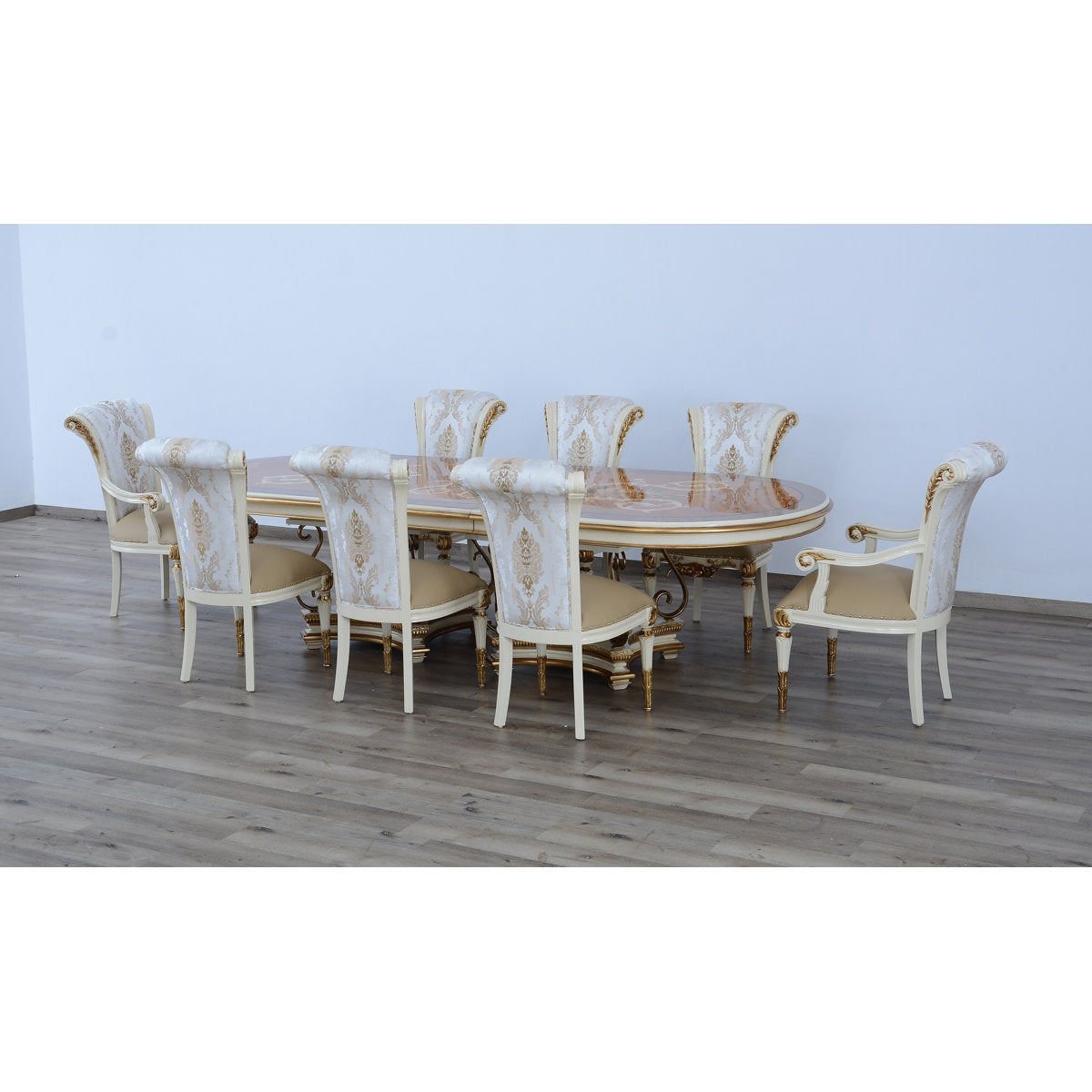 Valentina Oval Mahogany Wood Dining Table