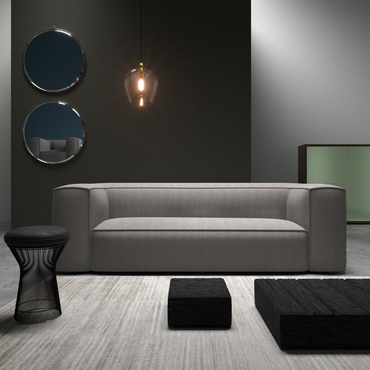 Varick Oversize Track-Arm Sofa with Flange