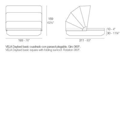 Vela - Basic Daybed with Folding Canopy - 83"x76" - Basic