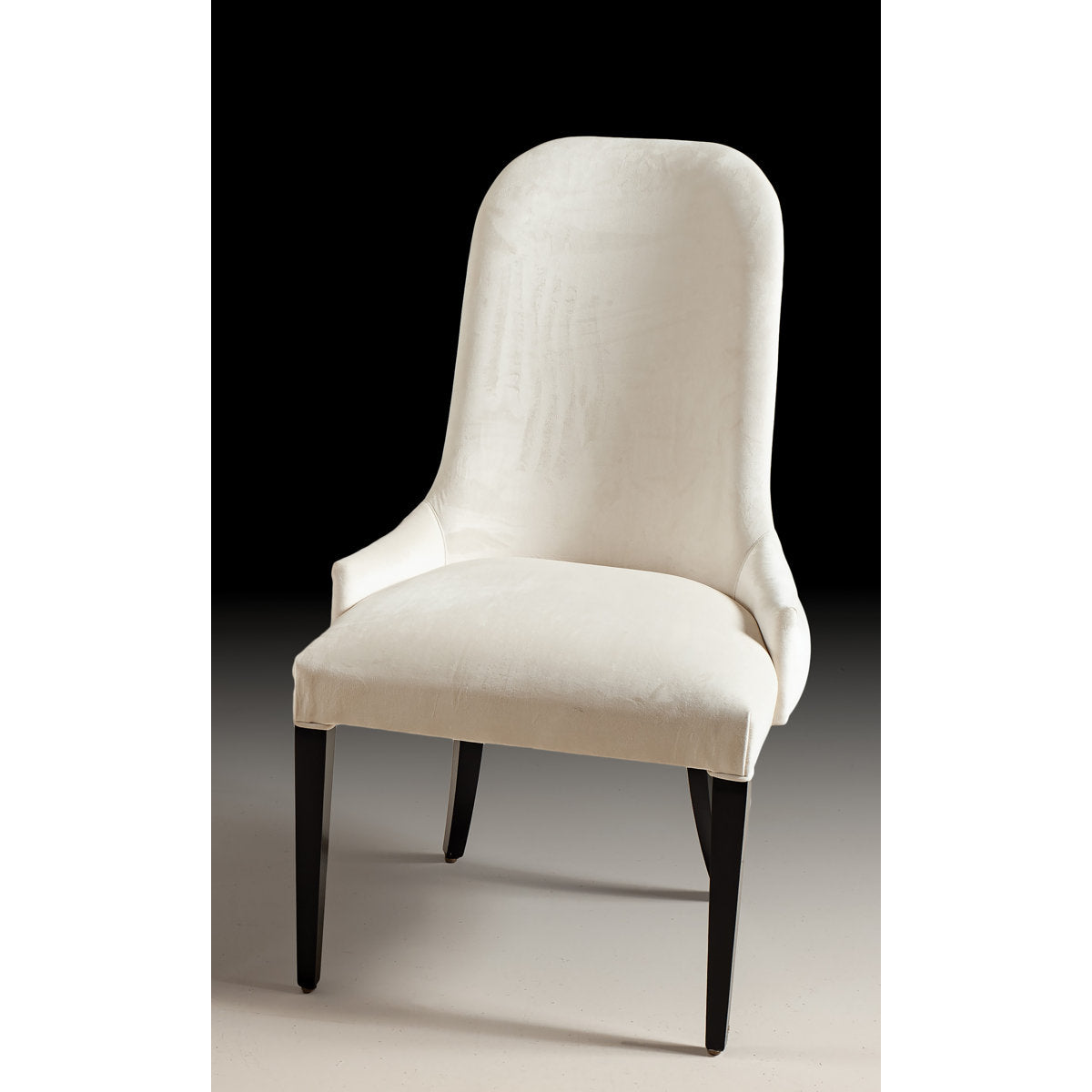 Velvet Upholstered Arm Chair in White