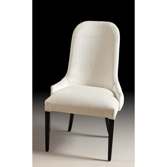 Velvet Upholstered Arm Chair in White