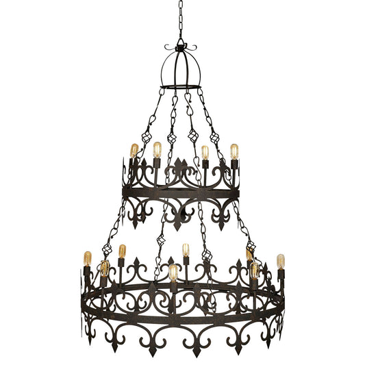 Venetian 12 - Light Candle Style Tiered Chandelier