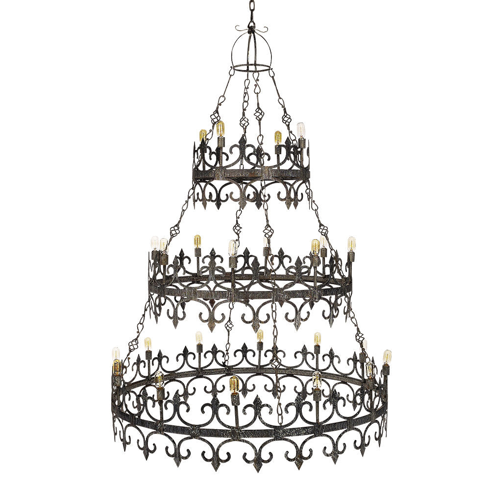 Venetian 24 - Light Candle Style Tiered Chandelier