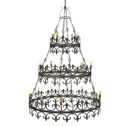 Venetian 24 - Light Candle Style Tiered Chandelier