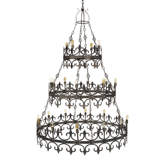 Venetian 24 - Light Candle Style Tiered Chandelier