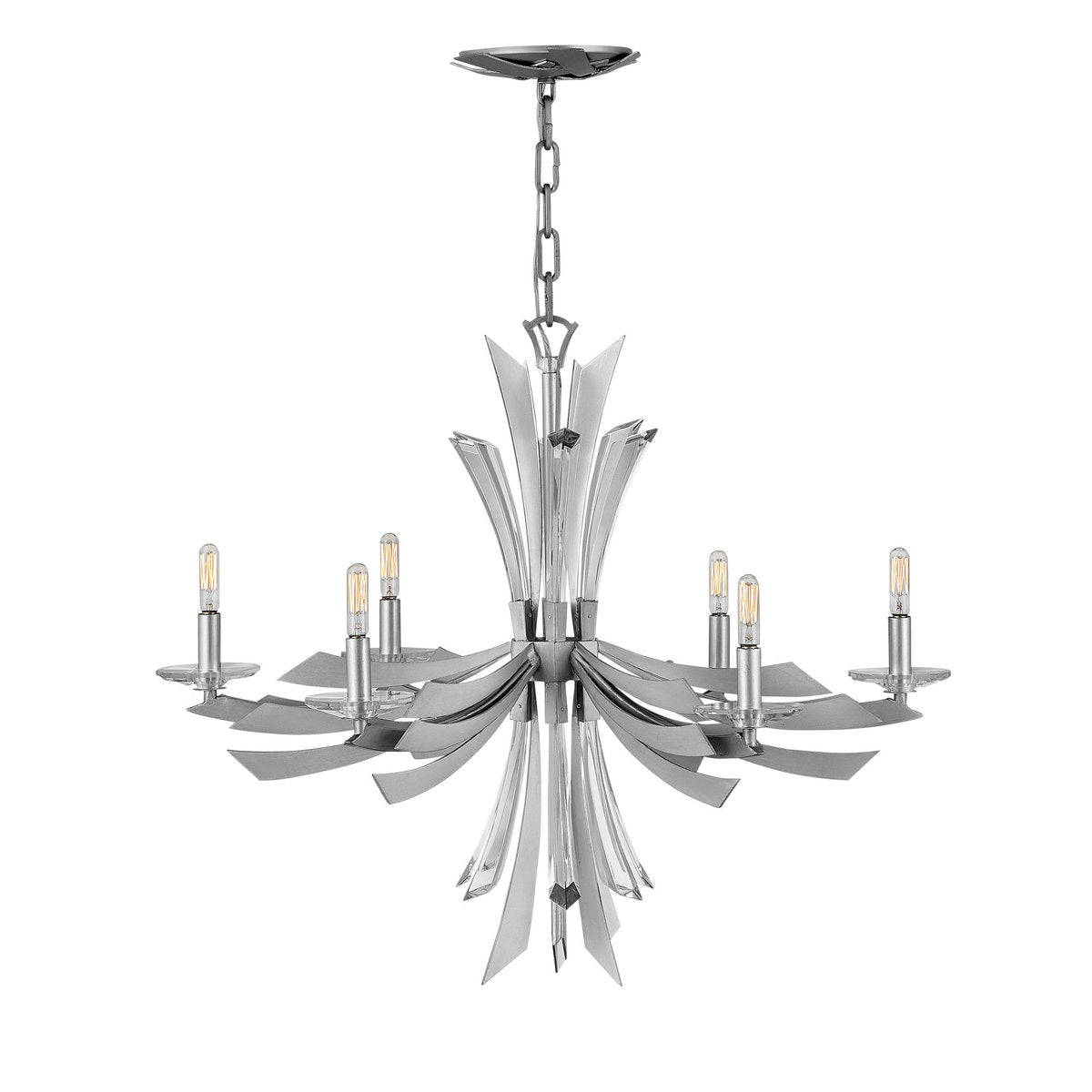 Vida 6 - Light Candle Style Classic Chandelier with Crystal Accents