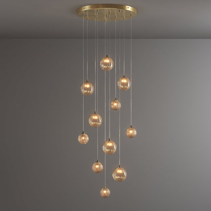Vine 11 Amber Glass Pendants Chandelier