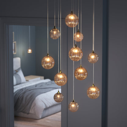 Vine 11 Amber Glass Pendants Chandelier