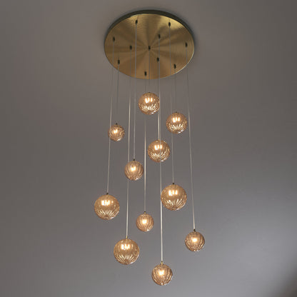 Vine 11 Amber Glass Pendants Chandelier