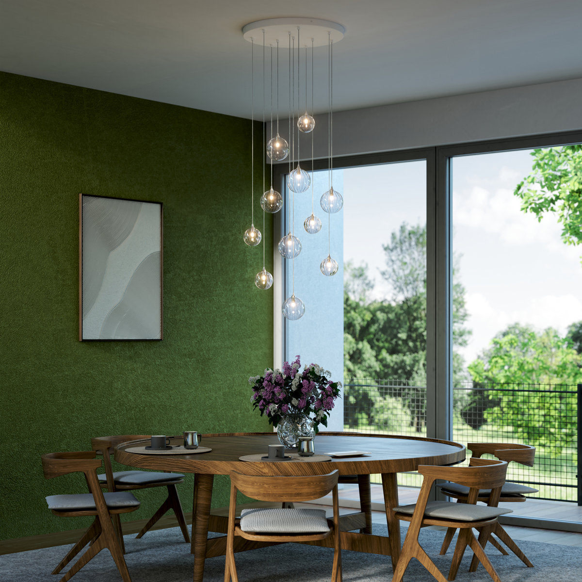 Vine 11 Clear Glass Pendants Chandelier