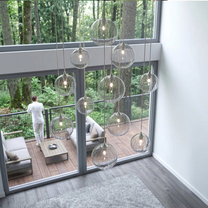Vine 11 Clear Glass Pendants Chandelier