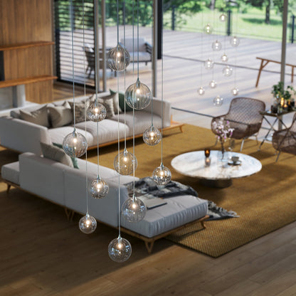 Vine 11 Clear Glass Pendants Chandelier