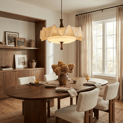 Vintage Floral Scalloped Pendant Light